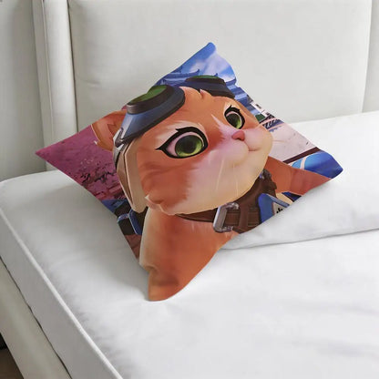 Capa de Almofada Quadrada Jetpack Cat O-Overwatch Gaming, Macia e Decorativa, para Sofá e Cama em Casa