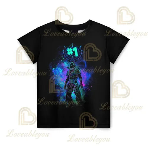 T-shirt infantil de verão Cartoon Fortnite com impressão 3D, para meninos e meninas, estilo streetwear, roupa para adultos e crianças, t-shirt divertida com gola redonda