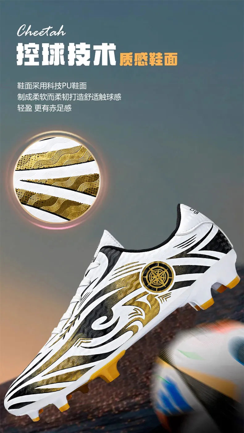 Original Soccer Cleats Men Training Shoes Outdoor Non-slip Children's Football Shoes Long Spikes Men's Futsal Shoes Size 32-45