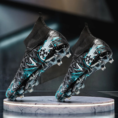 Chuteiras de Futebol de Cano Alto para Homem, para Relva Sintética, Respirantes e Antiderrapantes, Ténis de Treino e Jogo para Desporto ao Ar Livre, Chuteiras de Futebol FG