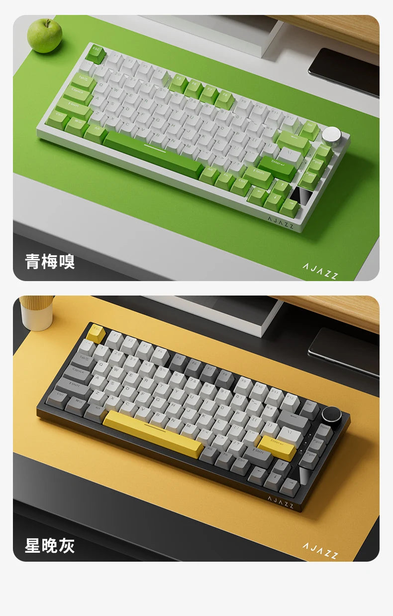 Ajazz AK820 / AK820PRO Gaming Mechanical Keyboard 82 Keys Wired Bluetooth 2.4GHz Wireless Gamer Keyboard Custom Gasket for Laptop