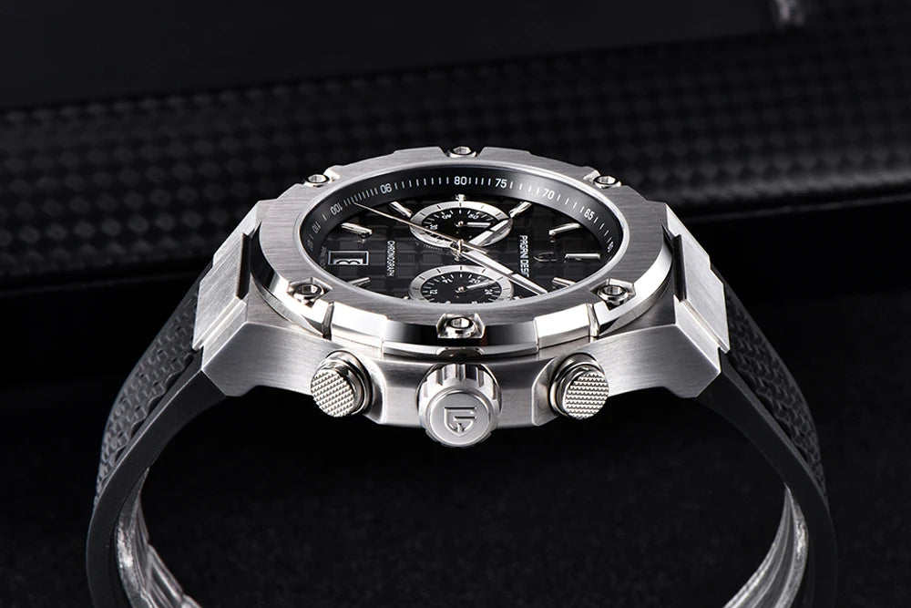 Orologi al quarzo da uomo PAGANI DESIGN – Cronografo sportivo di lusso, impermeabile, dotato di lancette luminescenti e vetro zaffiro con trattamento antiriflesso