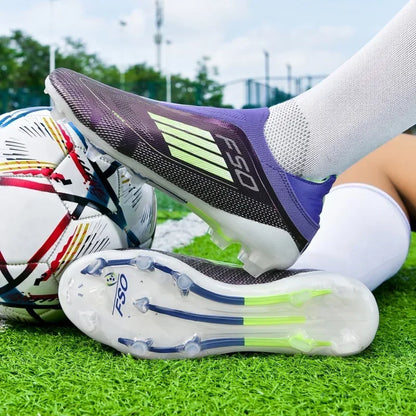 Nouvelles chaussures de football pour hommes, crampons longs antidérapants pour adultes, chaussures de sport pour garçons, crampons d'entraînement en plein air, respirantes et confortables