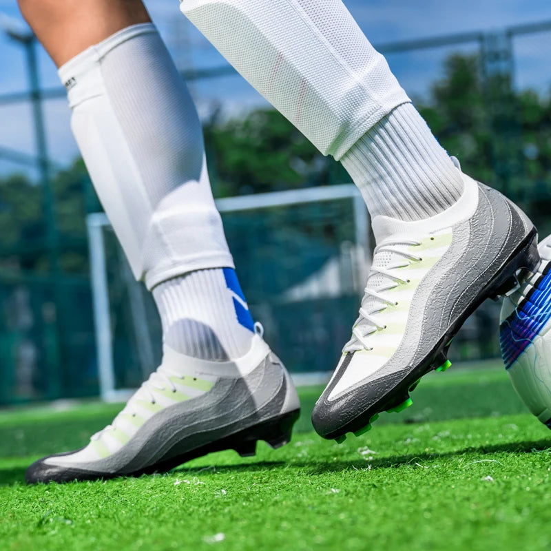 Chaussures de Football de sport pour hommes Fg/Ag, ongles longs, prairie artificielle pour adultes, chaussures spécifiques à l'entraînement durables, chaussures hautes antidérapantes