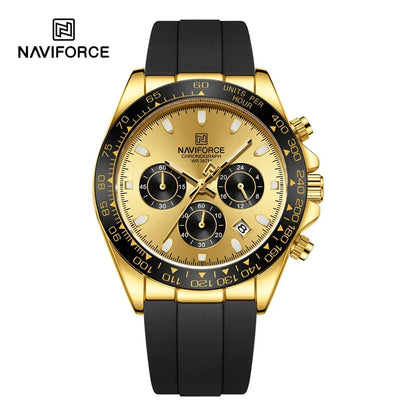 Montre-bracelet pour homme NAVIFORCE 2026 – Style luxe, tendance, décontracté et professionnel – Chronographe étanche avec bracelet en silicone – Idée cadeau
