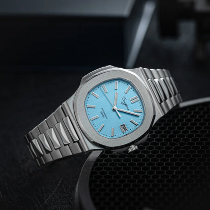 Sugess Man Watch Automatic Mechanical Wristwatches Miyota 9015 Movement MOP Dial Luminous Waterproof 5bar Bracelet Luxury S466