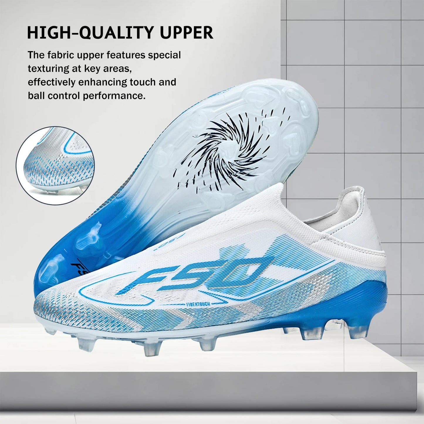 AG/FG Soccer Cleats for Men Women Kids Youth PU Fabric Upper TPU Sole Non-Slip Wear-Resistant for Natural Grass Sports Pitch Training