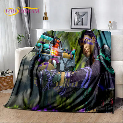 Apex Legends Game Gamer Cartoon Soft Plush Blanket,Flannel Blanket Throw Blanket for Living Room Bedroom Bed Sofa Picnic Cover