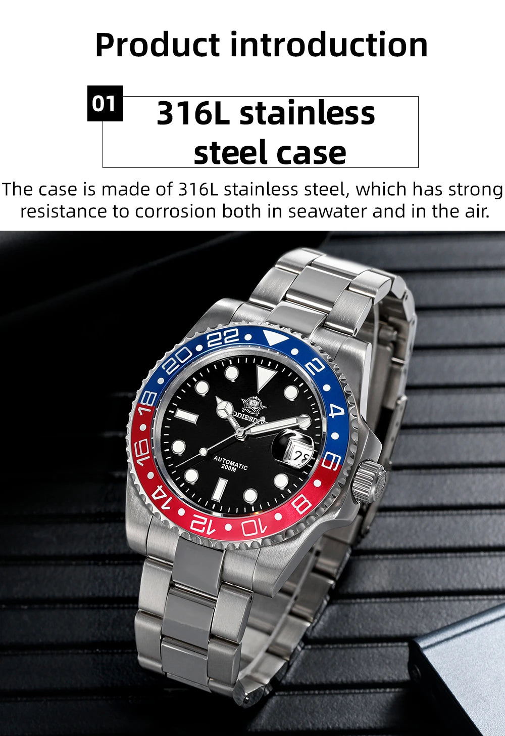 ADDIESDIVE 2025 New Men's Business Watch 200m Water Resistant 8215 Automatic Mechanical Watch Sapphire Crystal Luminous Watch