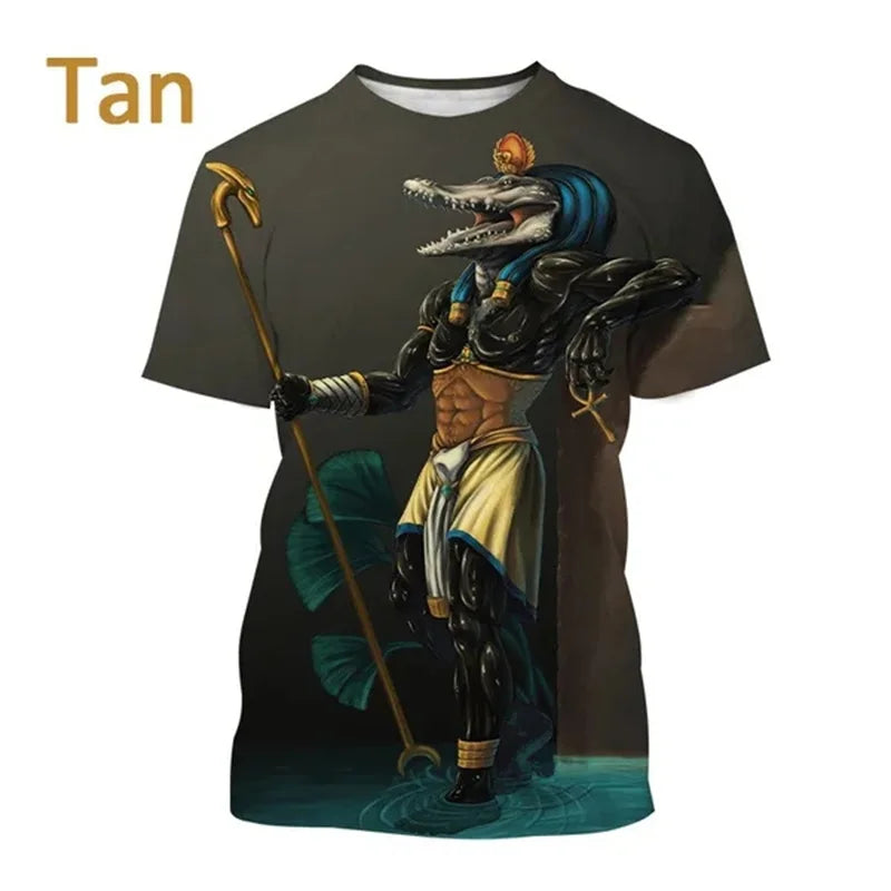 Grim Reaper Anubis T-shirts 3D-trykt oldegyptisk gud T-shirt Egyptens øje Farao Mode Harajuku kortærmet T-shirt