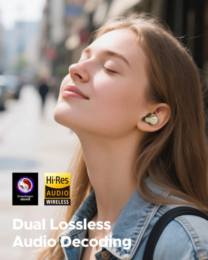 SoundPEATS H3 Wireless Bluetooth Earbuds Hybrid 3 Driver HiFi Earphones with 55dB Adaptive ANC, LDAC aptX Lossless Audio, Hi-Res Wireless Headphones