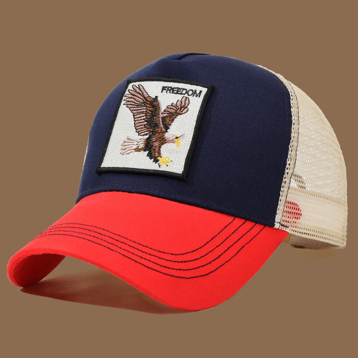 Unisex Trucker Cap with Eagle Embroidery & Applique - Suitable for Daily Casual Wear, Sports and Sun Protection
