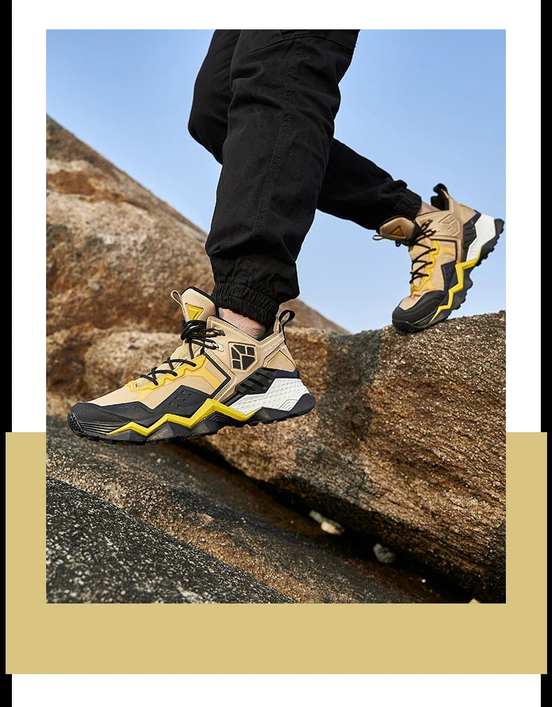 Rax Men's Waterproof Hiking Shoes Breathable Hiking Boots Outdoor Trekking Boots Sports Sneakers Tactical Shoes