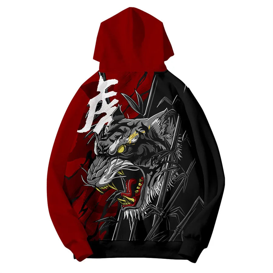 Felpe con cappuccio da uomo e bambino con stampa 3D per Capodanno cinese, grafica drago, streetwear cool, top con cappuccio