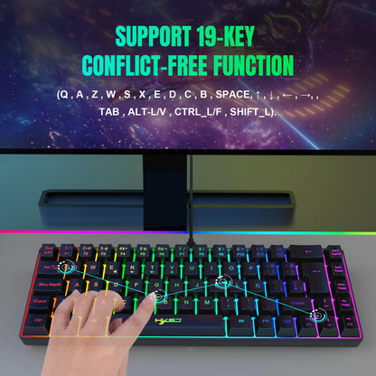 Offerta imperdibile! Tastiera gaming cablata spagnola a 69 tasti con retroilluminazione RGB, design compatto 68%, un accessorio indispensabile per professionisti e gamer