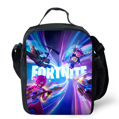 Cute Cartoon Lunch Bag Insulated Thermal Food Container Leakproof Reusable Fortnite Lunch Cooler Bag for Kids Students