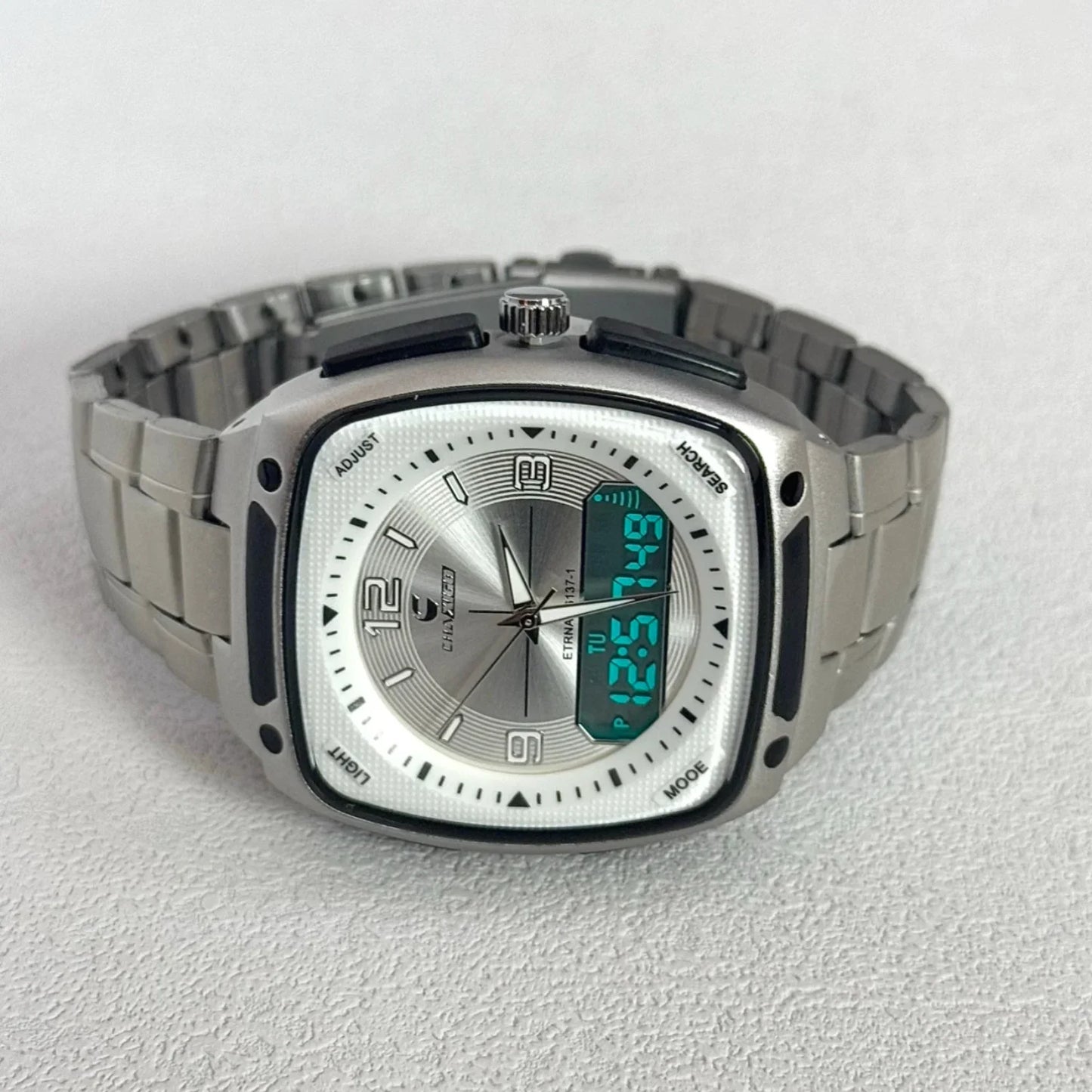 Creative Digital Display Square Quartz Watch Men with Large Dial High-end Luminous Fashion Style Gift Men's Watches Alarm Clock