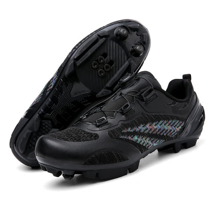 Sapatos de ciclismo MTB para homem e mulher T03 roxos respiráveis, de velocidade, autoblocantes, para ciclismo de estrada, corrida ao ar livre e treino