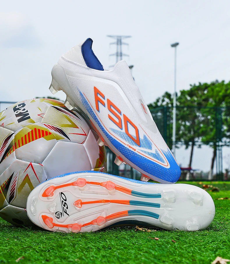 New Men's Football Boots, Non-Slip Outdoor Sneakers, Match Grass Cleats, High-Quality Soccer Shoes, Futsal, Hot-Selling High-Top Light Boots