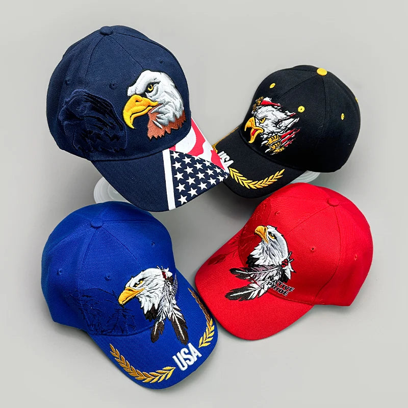Hvedeaks Ørn Broderi Baseballkasketter Nye Herre Dame Mode Åndbar Solskærm Snapback Hardtop-kasketter Alsidige Street-ins