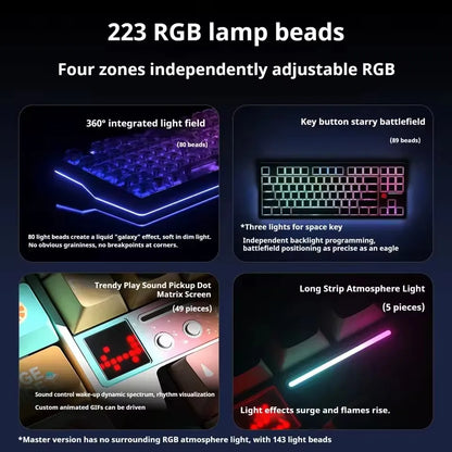 AULA F87 Pro V2 Mechanical Keyboard 3-modes Wireless 12000mAh Long Battery Life Hot-Swap RGB Custom E-Sports Keyboard PC Gaming