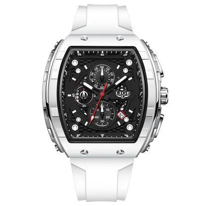 Relógio de Homem LIGE — Moda de Luxo, Impermeável, Bracelete em Silicone, Quartzo, Luminoso, Desportivo, Data Automática e Cronógrafo Simples