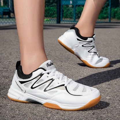 Sapatilhas desportivas novas para homem e mulher, de cano baixo com atacadores, sola grossa e amortecimento de impactos, para ténis de mesa e badminton