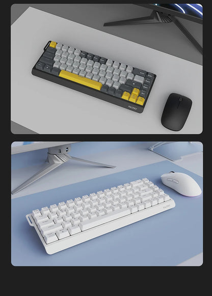 AJAZZ NK68 V2 Wired Mechanical Keyboard Plug and Play 65% Layout Design Sleeve Hot 68-Key Keyboard Colorful Backlight for PC