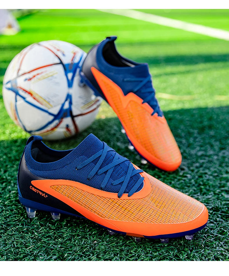 Chuteiras de futebol novas para homem, com pitons para exterior, respiráveis, adulto, antiderrapantes, calçado de futebol desportivo, pitons longos, treino, rapaz, jogo, confortáveis