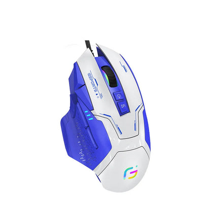Rato Gaming com Fio 12000 DPI Ajustável, Programação de Macros, Retroiluminação RGB, Design Ergonómico, Tecla Fire, E-sport, Rato para PC