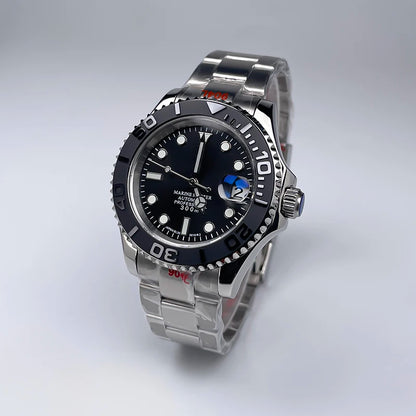 YM Style 40mm Mens Wristwatch, Bidirectional Rotate Bezel, Luminous Dial & Sapphire Crystal, Jubilee Bracelet for NH35 Movement