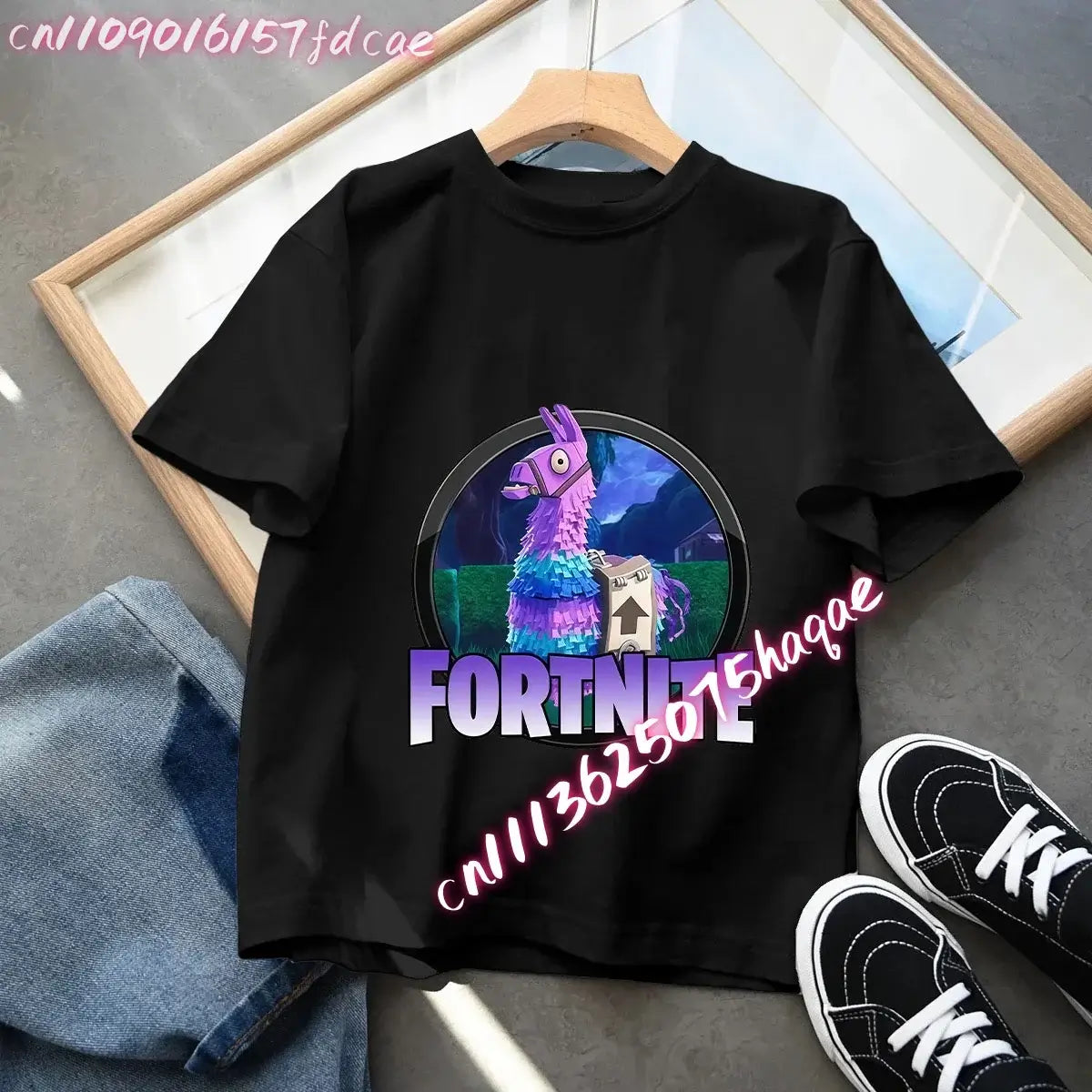 Fortnites Kids Black Cotton T-Shirt Fortress Night Baby Short Sleeve Tees Shirt Cartoon Boy Girl Summer Clothes Kawaii Tops Gift