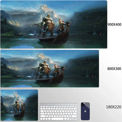 Large Mouse Pad G-God of War Pc Gamer Cabinet Keyboard Computer Game Desk Mat 900x400 Table Rug Gaming Accessories Xxl Mousepad