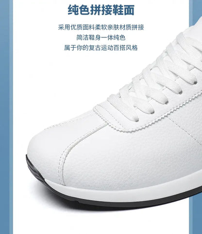 Leisure Running Summer Fashion Anti-Slip Mountaineering PU Leather Sports Shoes, Tennis Trend, Hot Selling Men’s White Flat Shoes
