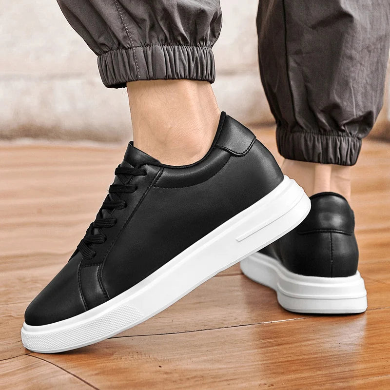 New Men's Sneakers Elevator Shoes Height Increasing Insole 6-10CM High Heels Leather Sport Shoes Men's Shoes