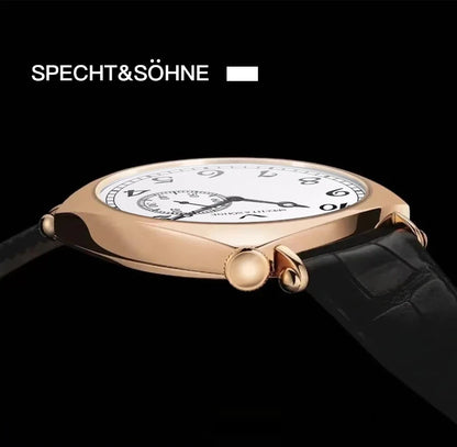 New 2026 Specht & Söhne 1921 Men's Automatic Mechanical Wristwatch Rose Gold Sapphire Crystal Genuine Leather Relogio Masculino