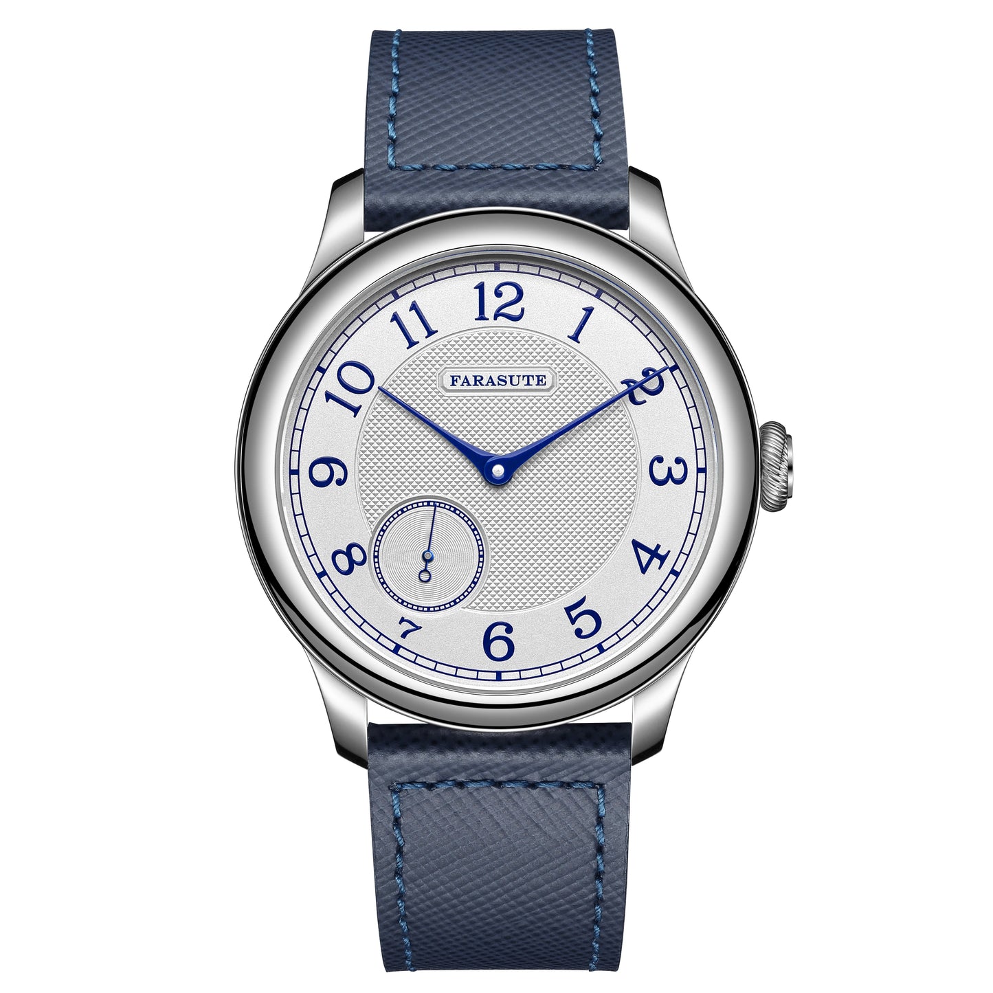 Reloj mecánico manual FARASUTE NEW Machinery para hombre, esfera salmón, ST17, segundero pequeño, estilo vintage, brazalete Bonklip