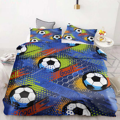 Football Duvet Cover Set Comforter Bedding 3D Children’s Bedding Set 3-Piece 1 Quilt Cover King Size
