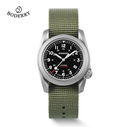 Boderry Field Watch VOYAGER Men's Watches 100M Waterproof Titanium Automatic Luminous For Seiko Movement Wristwatch