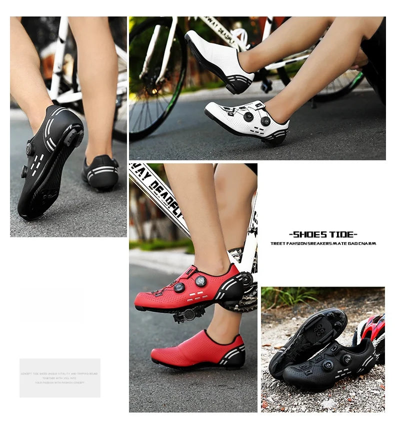Sapatos de Ciclismo de Alta Qualidade para Homem SPD Autoencaixe Estrada Bicicleta Desporto Sapatos de Ciclismo MTB de Montanha Antiderrapantes para Mulher 36-47