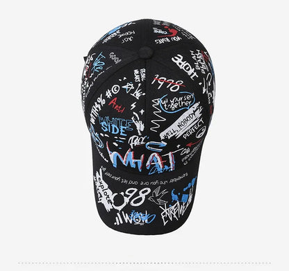 New Fashion Women Men Graffiti Cotton Baseball Cap Unisex Printed Snapback Hat Hip Hop Trendy Outdoor Cap Hat for Men Women