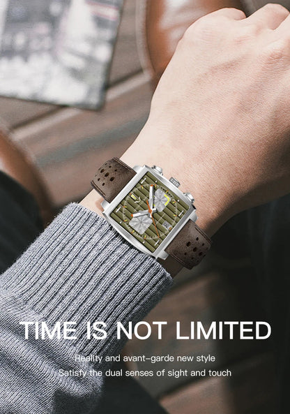 2024 Specht & Sohne New Classic Men's Quartz Watch Blue Color Stainless Steel Japan VK63 Movement Genuine Leather Montre Homme 39MM