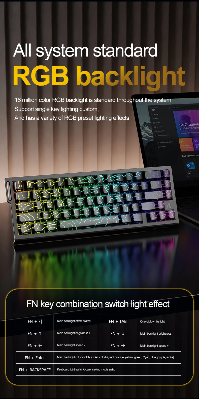 Magnetic Switch Keyboard ATTACK SHARK X68HE X68PRO HE and FREEWOLF F68 Wired F68Pro Wireless for Pro Gaming 0.01mm Rapid Trigger
