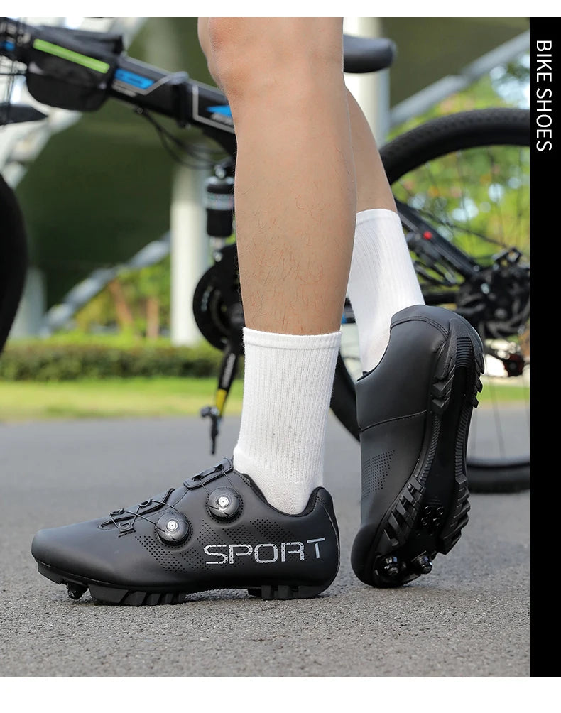 Scarpe da ciclismo ultraleggere, traspiranti e leggere, suole rigide compatibili SPD per allenamento e competizioni su bici da strada e mountain bike