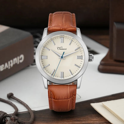 Chameri GS04 Quartz Watch VH31 Sweep Movement Business Watch Sapphire Crystal 100m Waterproof 316L Stainless Steel Vintage Watch