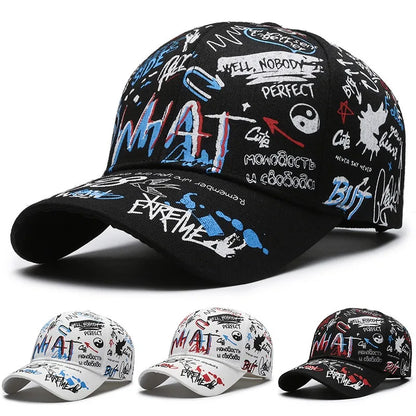 New Fashion Women Men Graffiti Cotton Baseball Cap Unisex Printed Snapback Hat Hip Hop Trendy Outdoor Cap Hat for Men Women