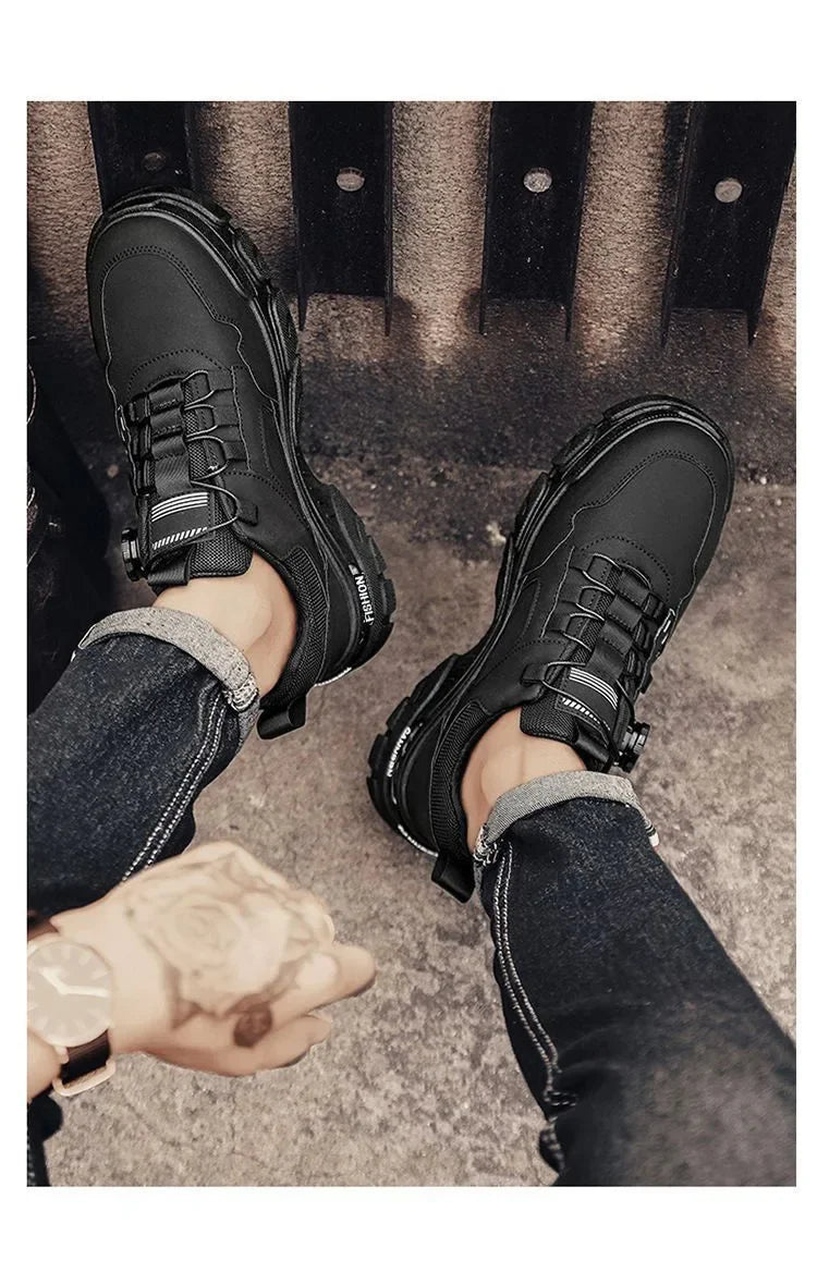 Summer Men's Casual Shoes Leather Men's Sneakers Comfortable Soft Male Work Board Shoes Platform Shoes for Men Men's Sneakers