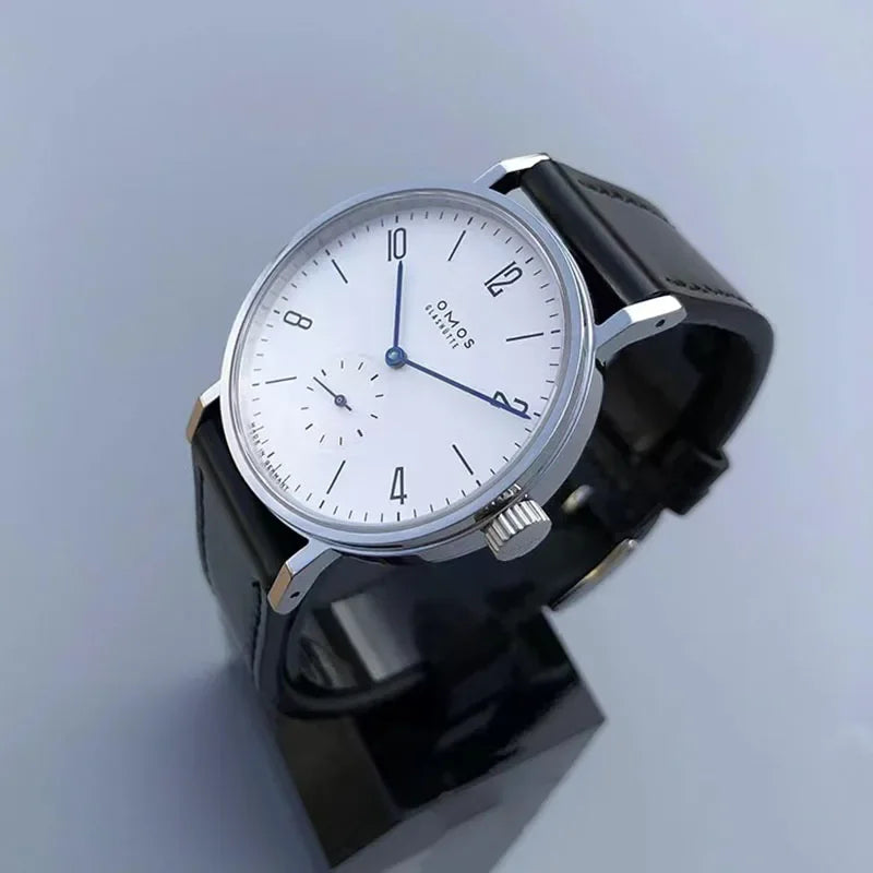 Men's 38mm automatic mechanical watch suitable for Seagull ST1701 self-winding movement, waterproof transparent back wristwatch.