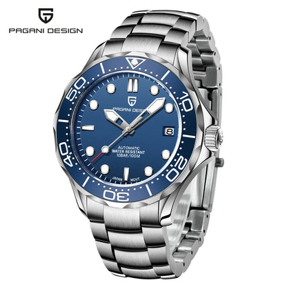 PAGANI DESIGN Men's Watches Mechanical Automatic Watch Sport Ceramic Bezel Luminous Stainless Steel Waterproof Top Watch for Men