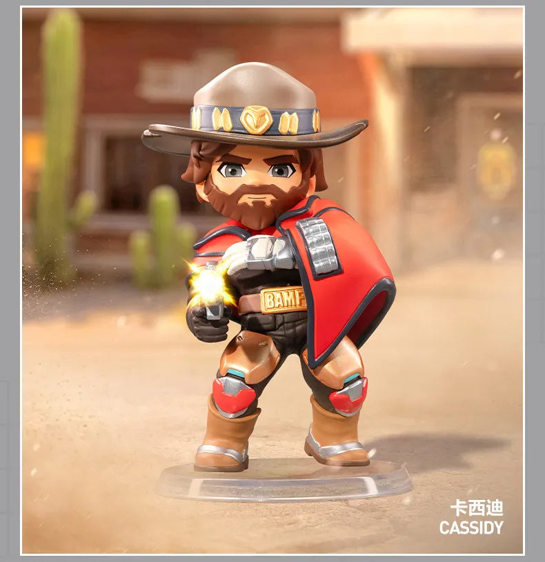 POP MART Overwatch Play of The Game Series Caixa Mistério Original Blind Box Surpresa Figuras de Ação Anime Adoráveis Ornamentos Figurinhas